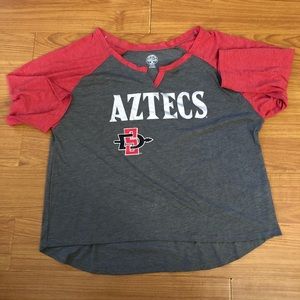 San Diego Aztecs XL/15 Raglan Tee 3/4 sleeve